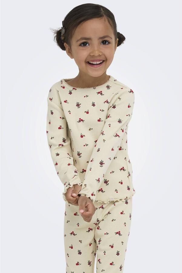 ONLY KIDS MINI longsleeve ecru rood