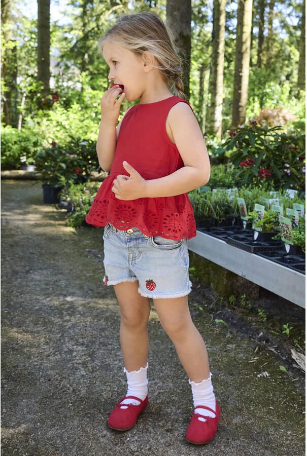 ONLY KIDS MINI mouwloze top rood broderie - Foto 3