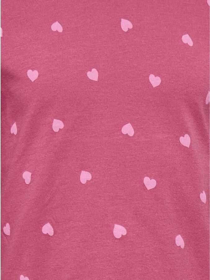 ONLY KIDS MINI pyjama met hartjes donkerroze - Foto 2