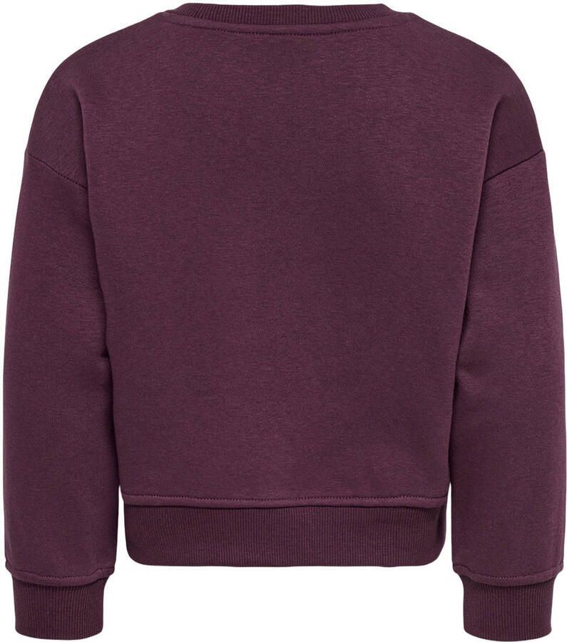 ONLY KIDS MINI rechtvallende sweater met tekst paars - Foto 2
