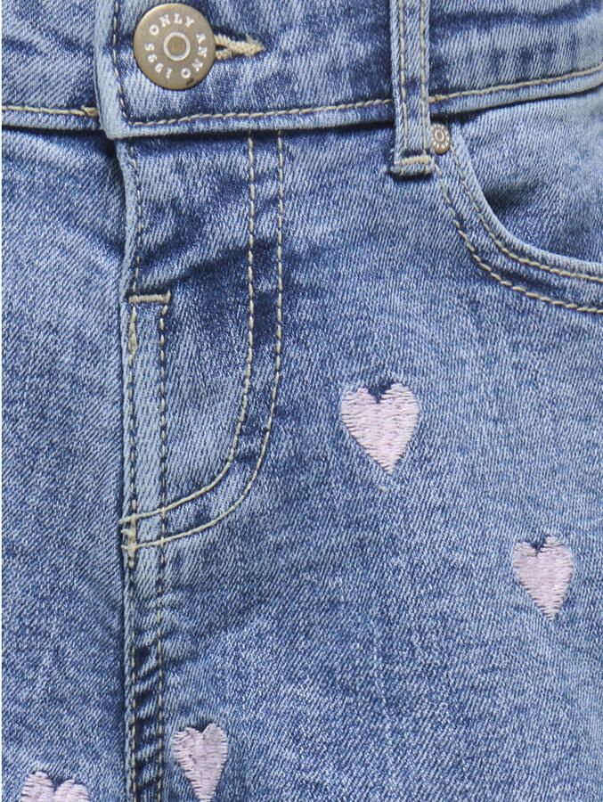 ONLY KIDS MINI regular short met hartjes light blue denim