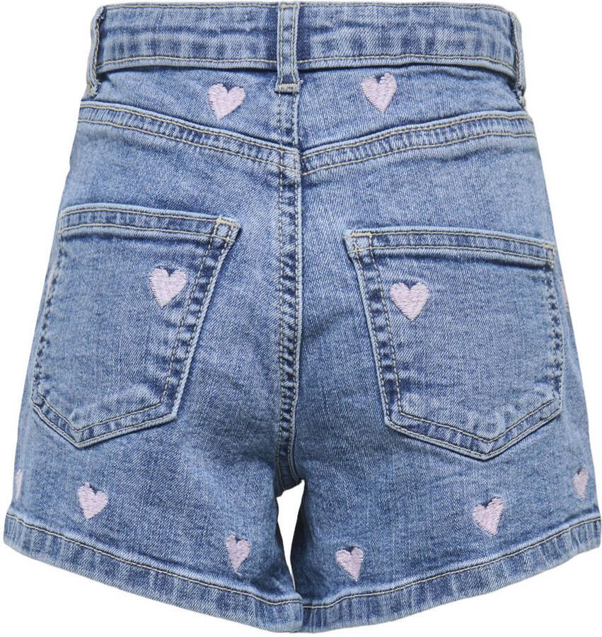 ONLY KIDS MINI regular short met hartjes light blue denim - Foto 2