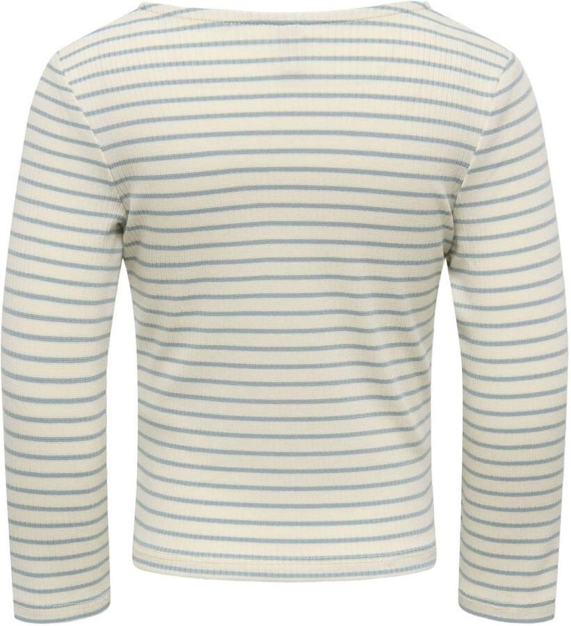 ONLY KIDS MINI super skinny gebreide gestreepte longsleeve ecru blauw - Foto 2