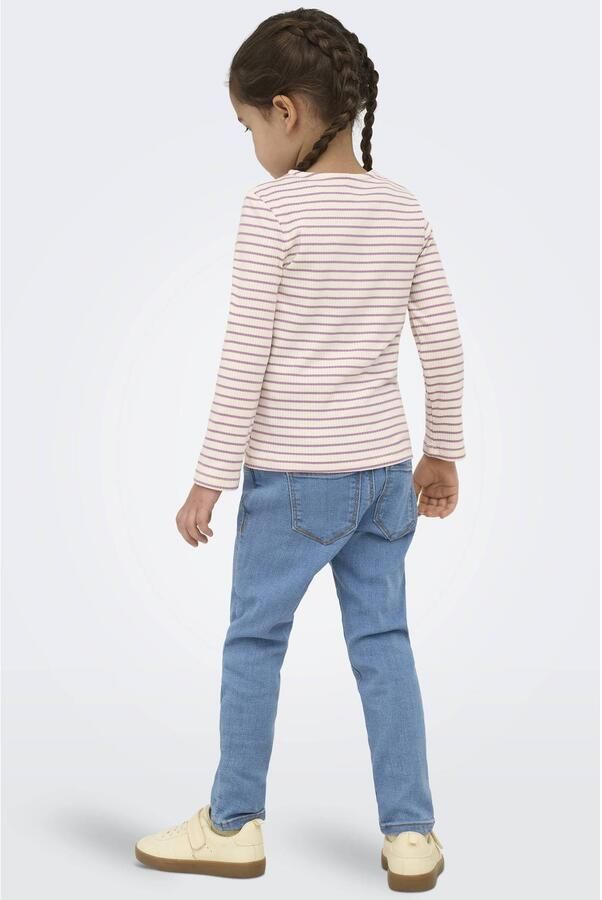 ONLY KIDS MINI super skinny gebreide gestreepte longsleeve ecru paars - Foto 3