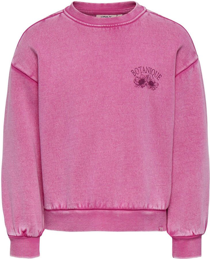ONLY KIDS MINI sweater met backprint felroze Backprint