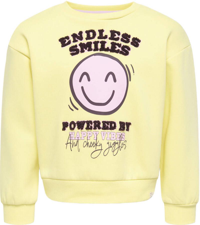 ONLY KIDS MINI sweater met print geel