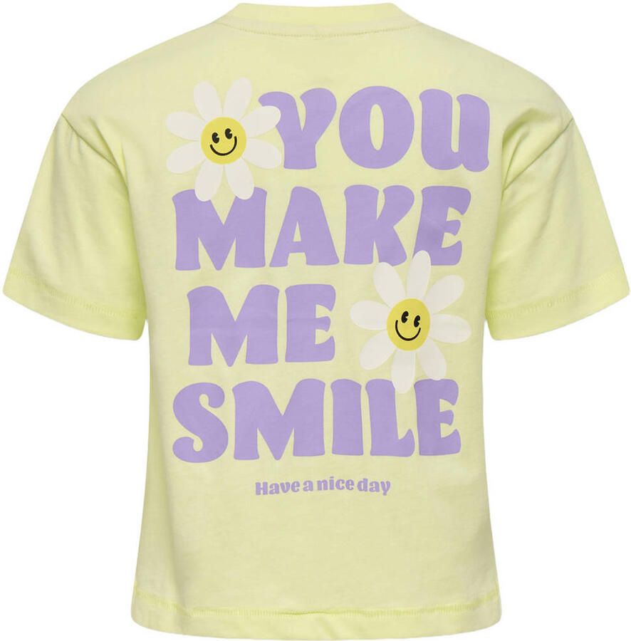 ONLY KIDS MINI T-shirt met backprint geel - Foto 2