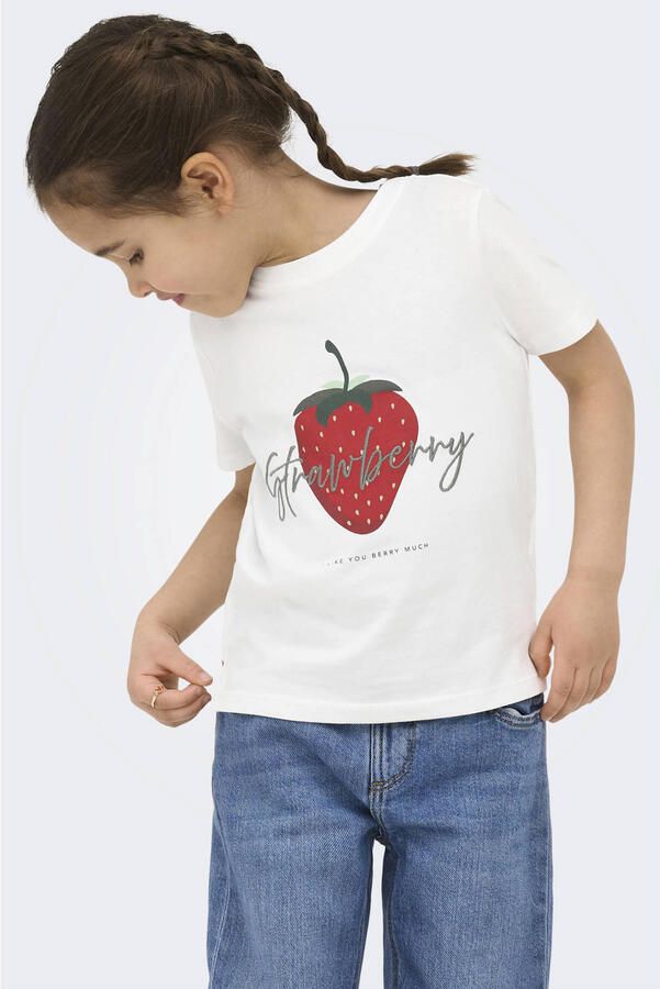ONLY KIDS MINI T-shirt met backprint wit