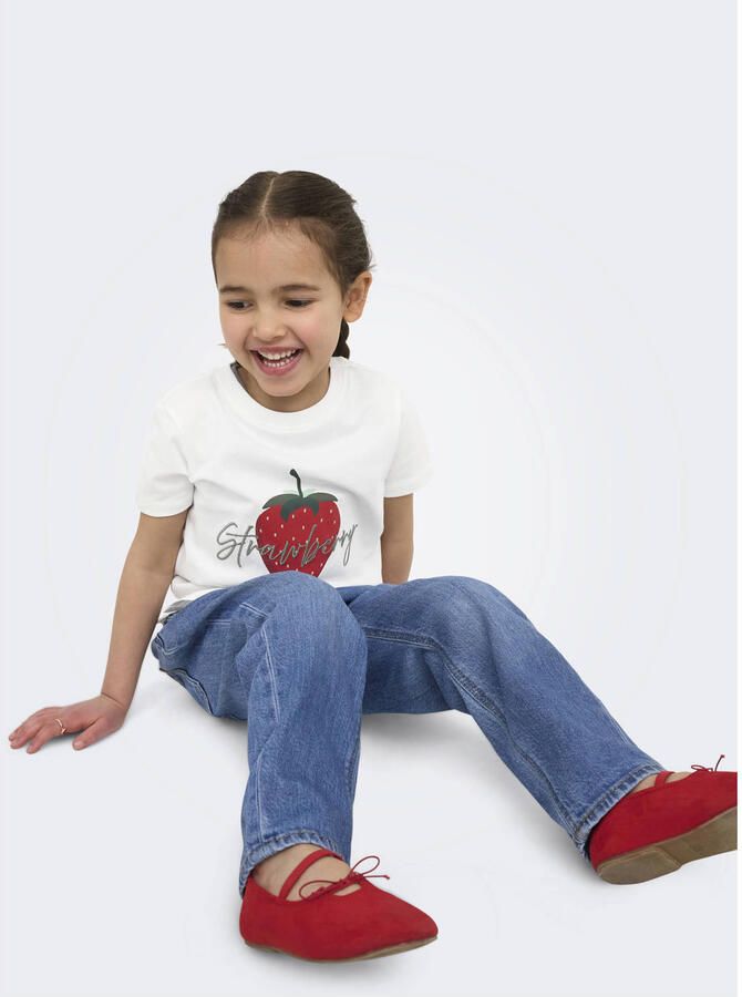 ONLY KIDS MINI T-shirt met backprint wit - Foto 2