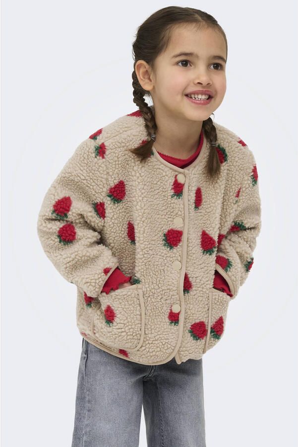 Only regular fit teddy fleecejack met alloverpatroon model 'GHOKY'