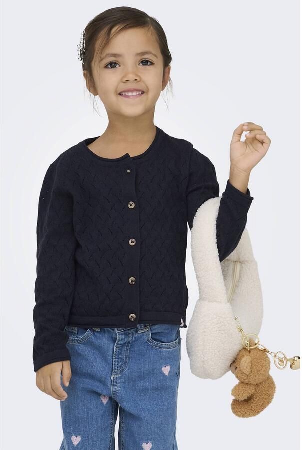 ONLY KIDS MINI vest fijn gebreid donkerblauw