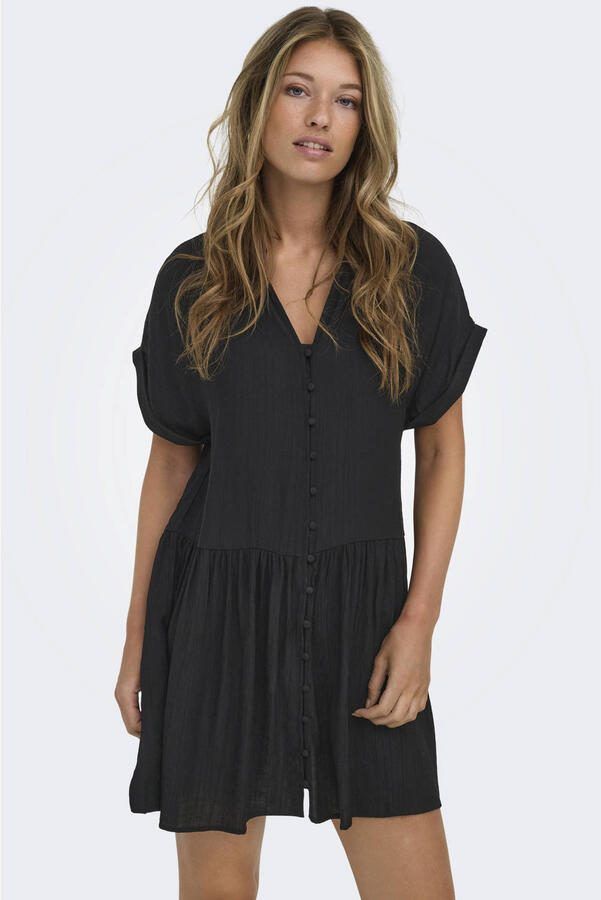 ONLY korte blousejurk zwart