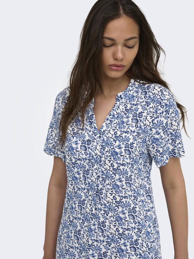 ONLY korte gebloemde zomerjurk blauw - Foto 2