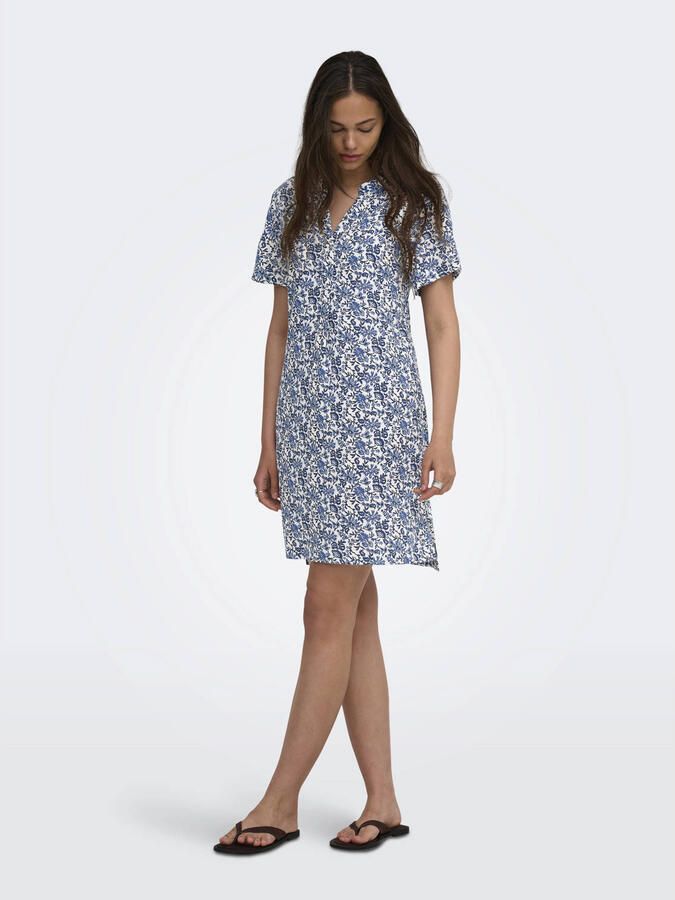 ONLY korte gebloemde zomerjurk blauw - Foto 3