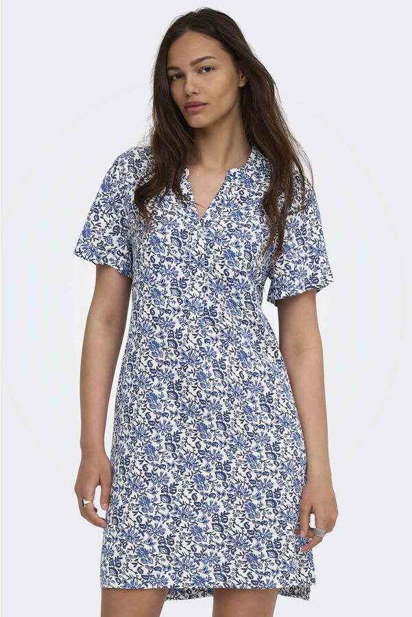 ONLY korte gebloemde zomerjurk blauw - Foto 3