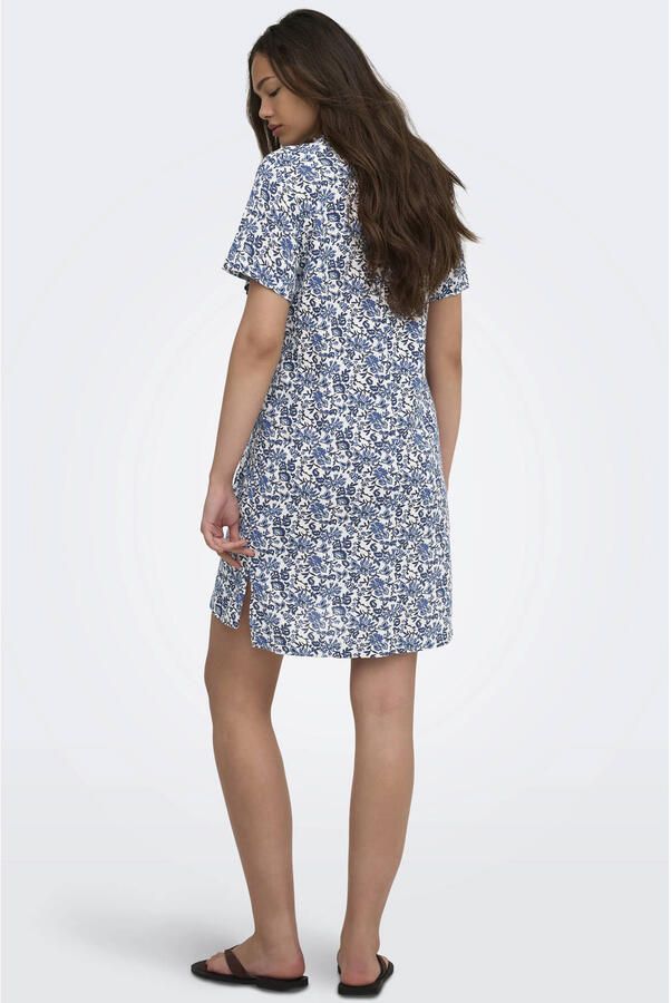 ONLY korte gebloemde zomerjurk blauw - Foto 2