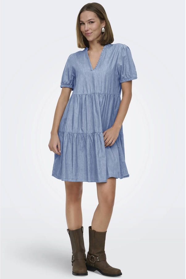 ONLY korte jurk blauw