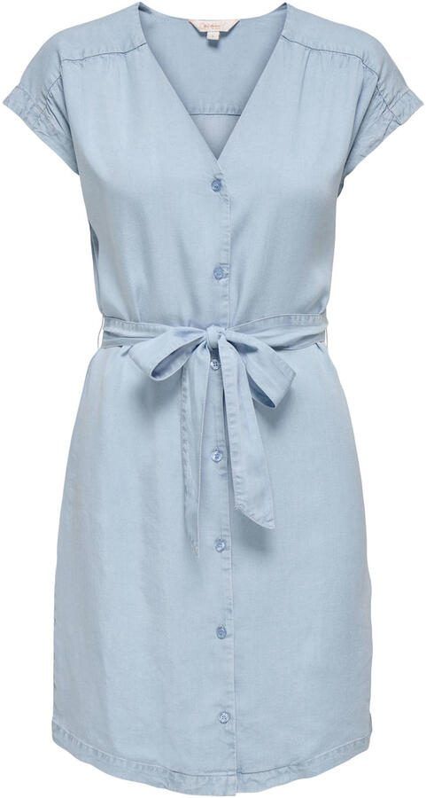 ONLY korte jurk light blue denim - Foto 2