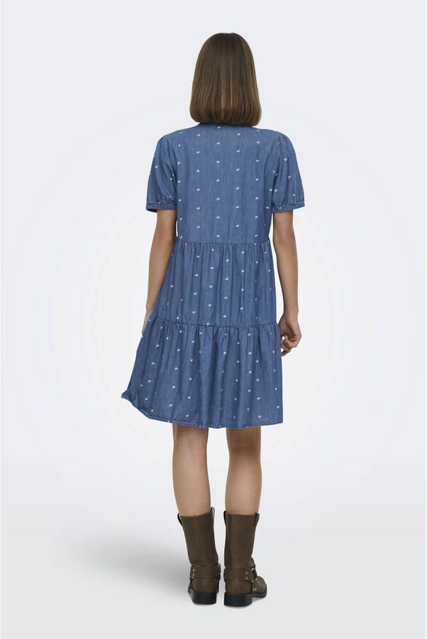 ONLY korte jurk medium blue denim - Foto 2