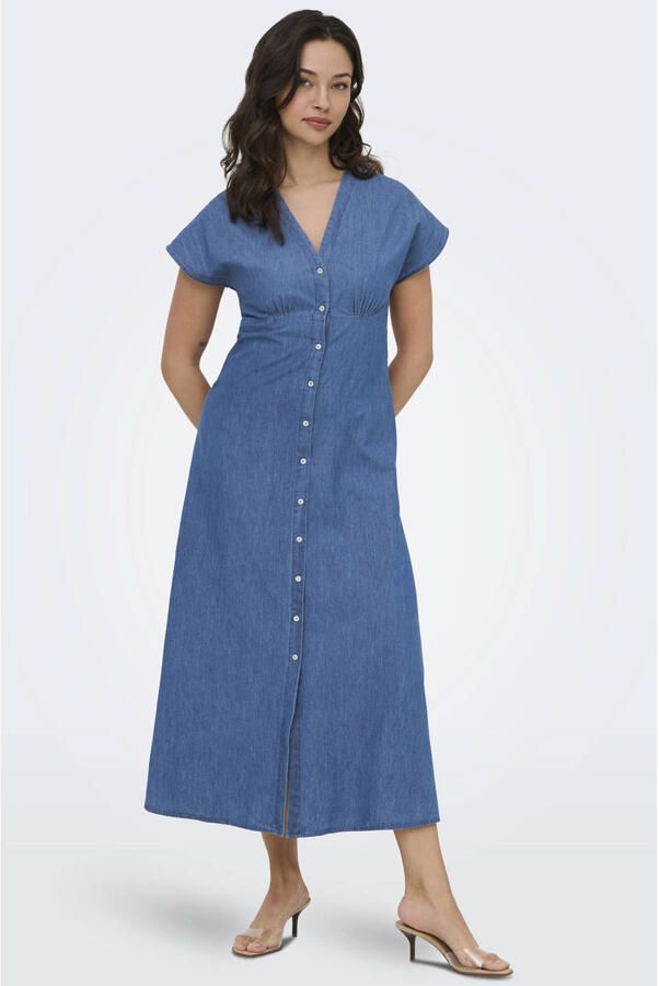 Only Getailleerde denimjurk van puur katoen model 'NOVA AZURE' - Foto 2