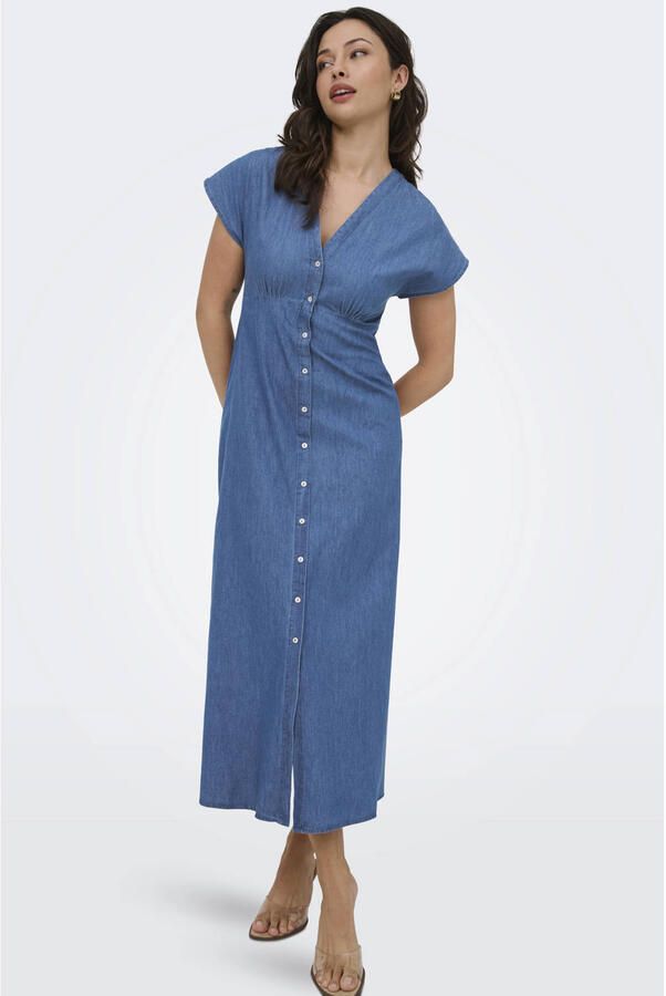 Only Getailleerde denimjurk van puur katoen model 'NOVA AZURE' - Foto 3