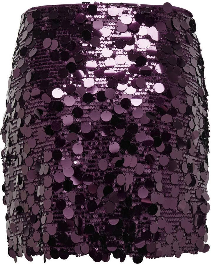 ONLY korte rok met pailletten donkerpaars