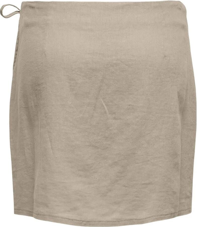 Only Uitlopende wikkelrok van een mix van viscose en linnen model 'CARO'