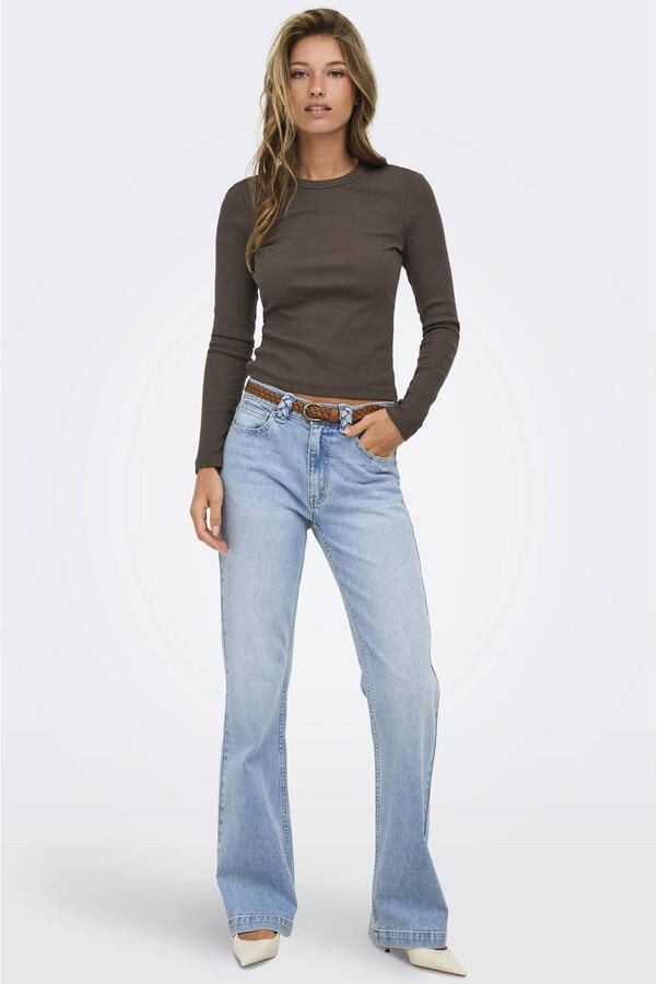 Only slim fit shirt met lange mouwen van katoenmix model 'VAL' - Foto 3