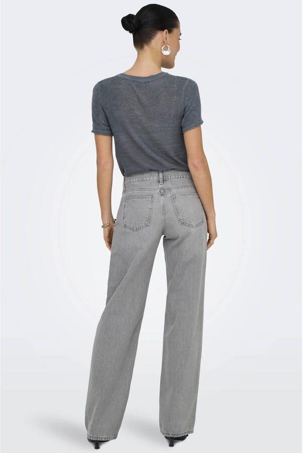 ONLY low waist wide leg jeans ONLBRENDA grey denim - Foto 2