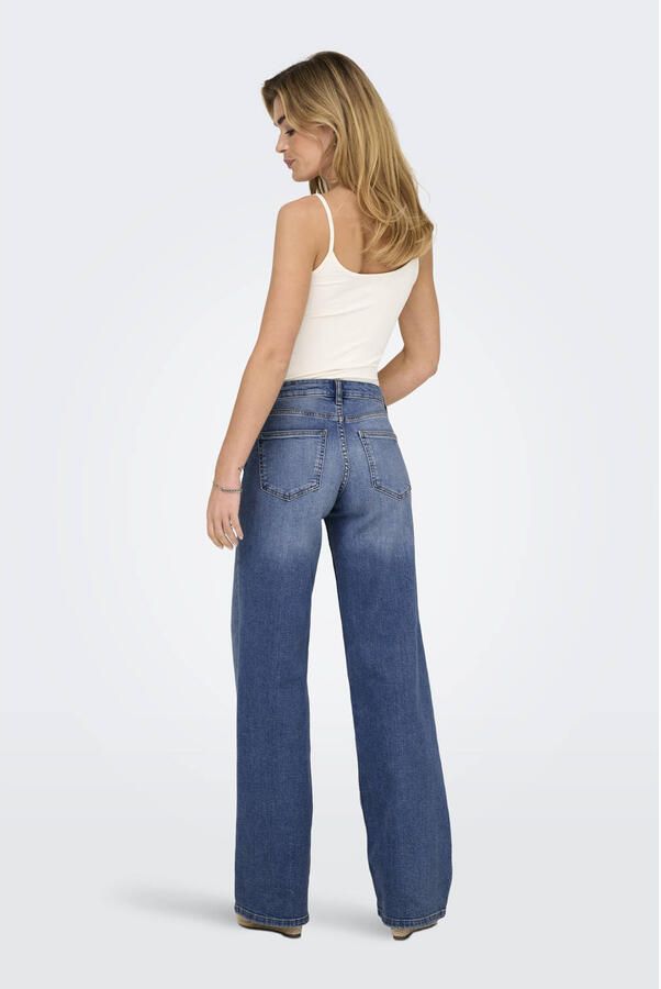 ONLY low waist wide leg jeans ONLJUDY medium blue denim