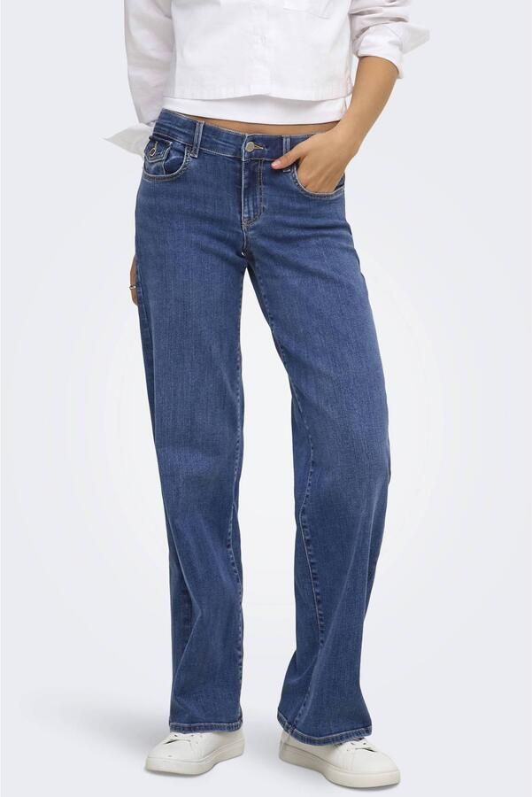 ONLY low wide leg jeans medium blue denim