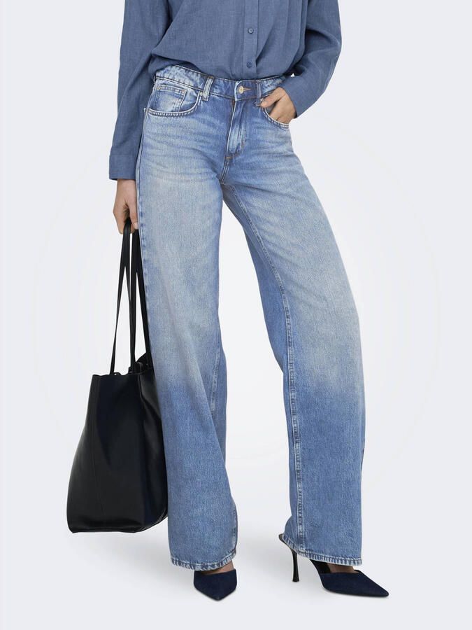 ONLY low waist wide leg jeans light blue denim