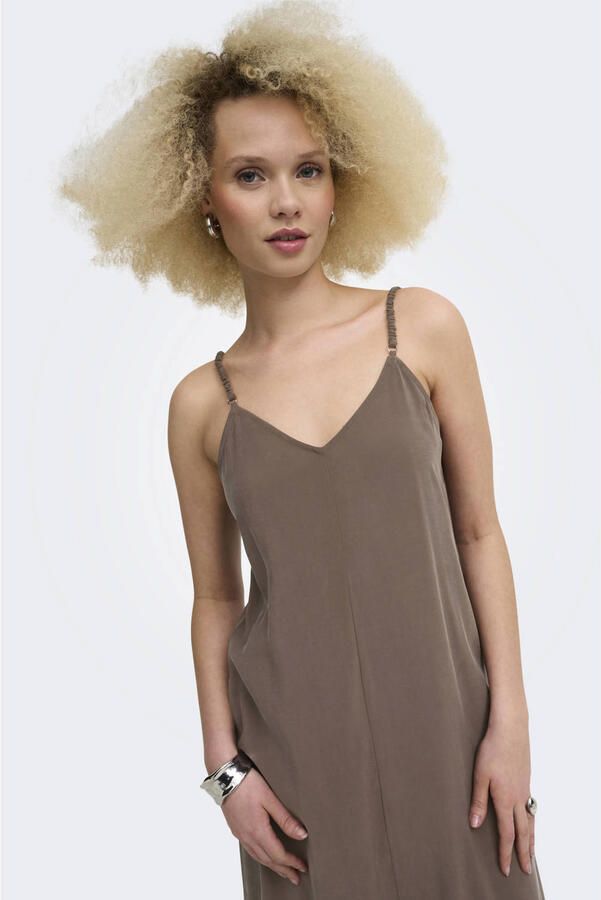 ONLY maxi jurk lichtbruin