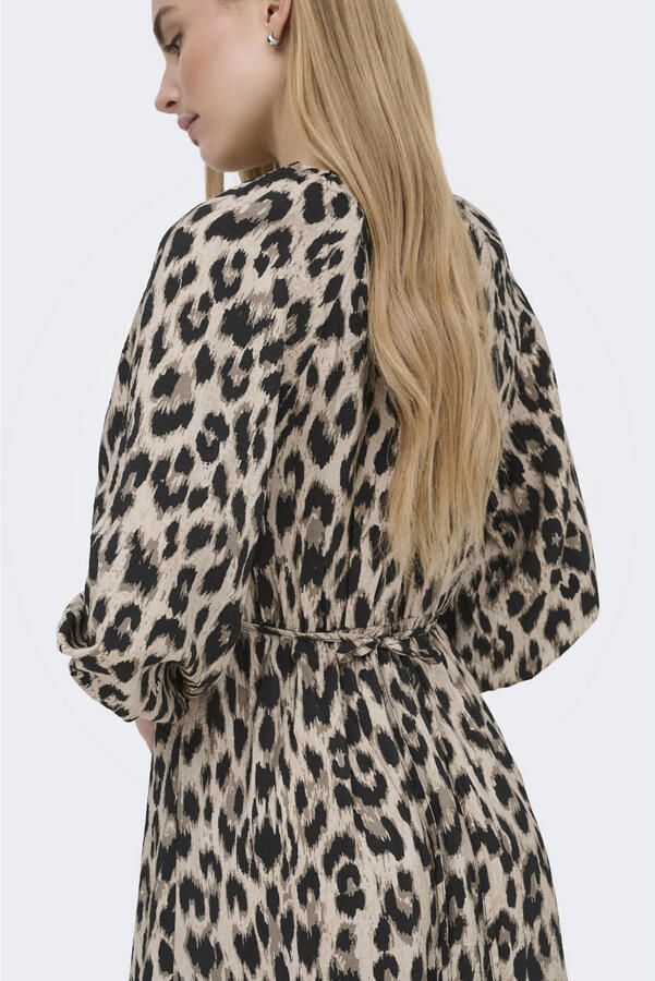 ONLY maxi jurk met panterprint bruin - Foto 2
