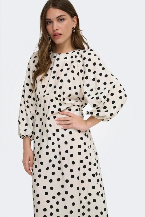 ONLY maxi jurk met panterprint ecru