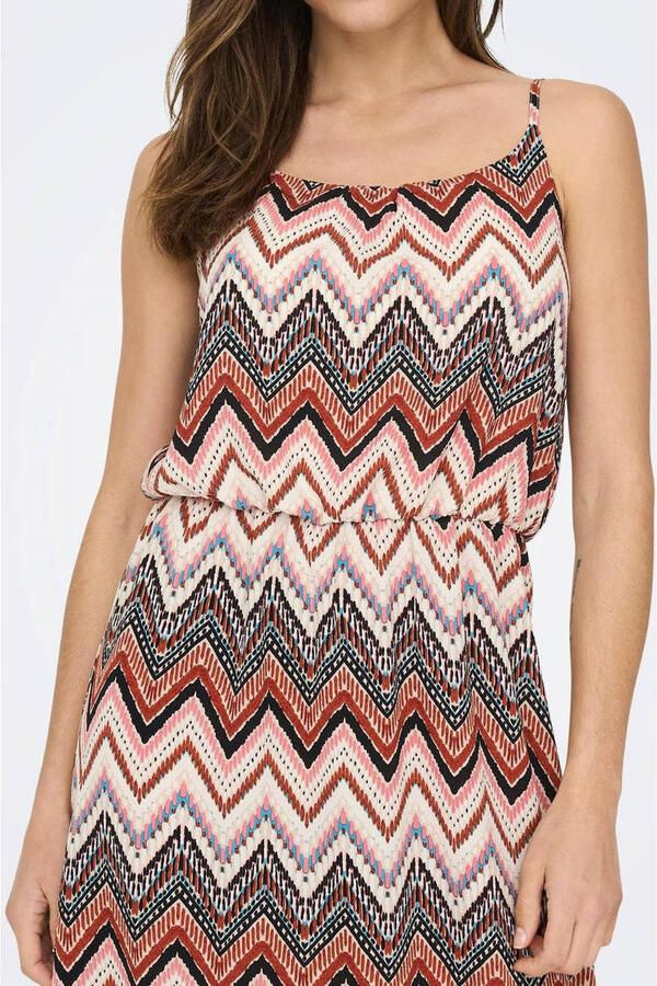 Only Getailleerde maxi-jurk met all-over motief model 'WINNER'