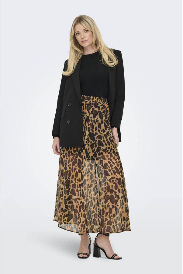 Only Plooirok ONLASTA – Enkellange rok met elastische band regular fit jersey polyester elastische band effen