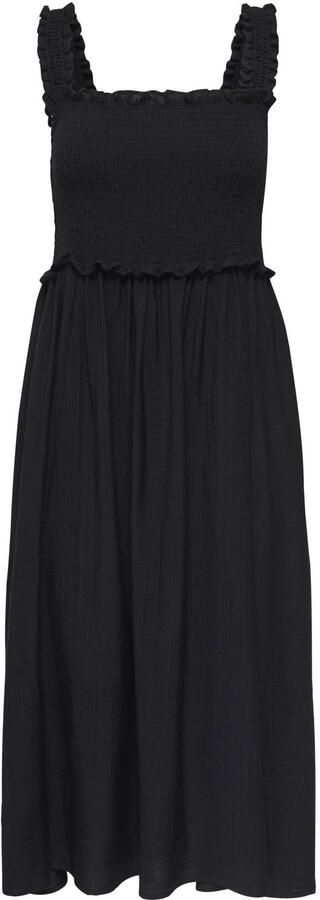 ONLY maxi zomerjurk met smockwerk zwart
