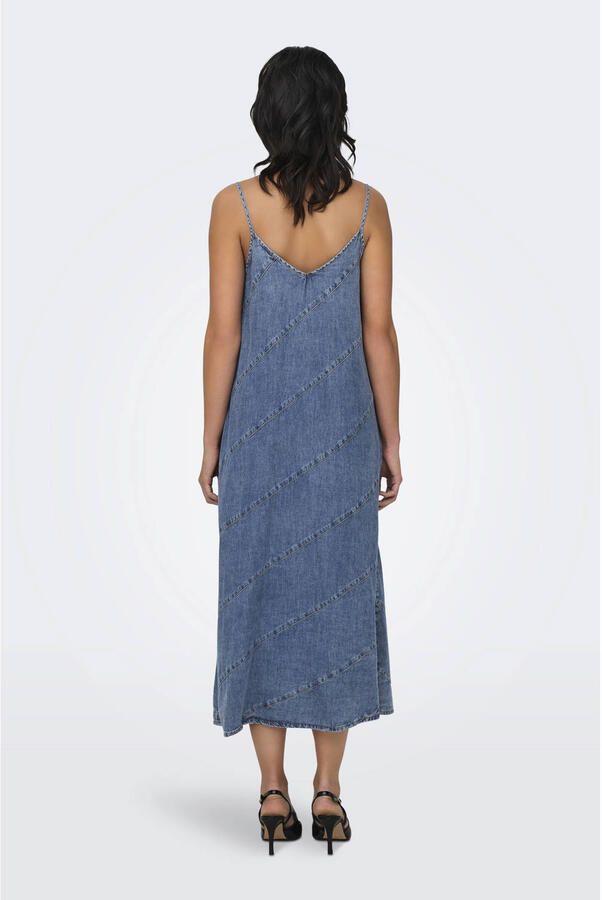 ONLY midi jurk medium blue denim - Foto 3