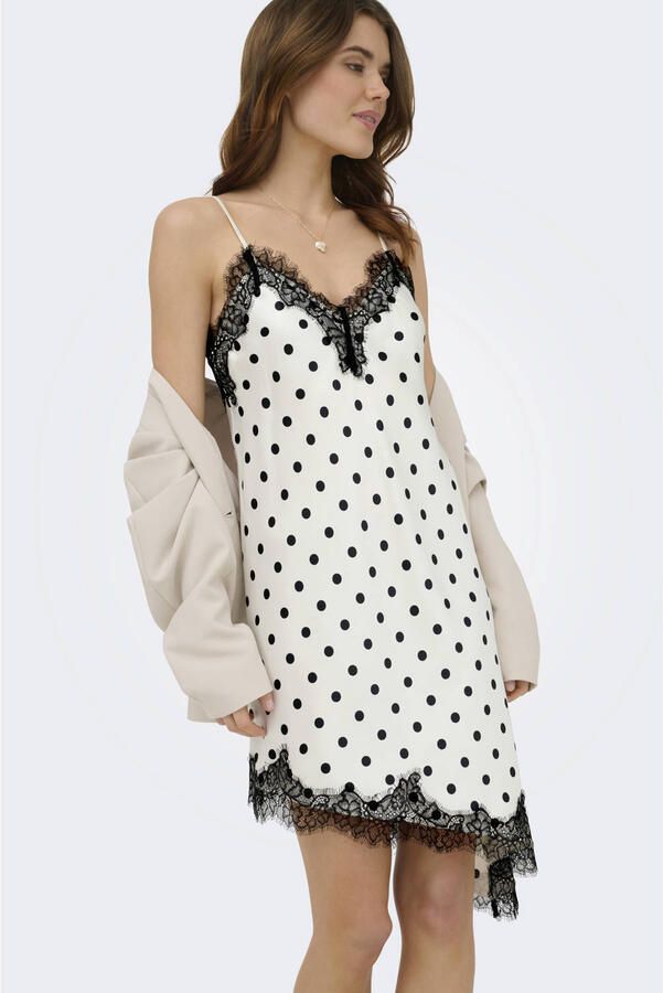 ONLY midi jurk met stippen ecru