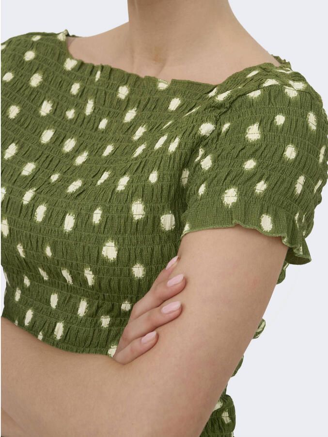 ONLY midi jurk met stippen groen - Foto 2