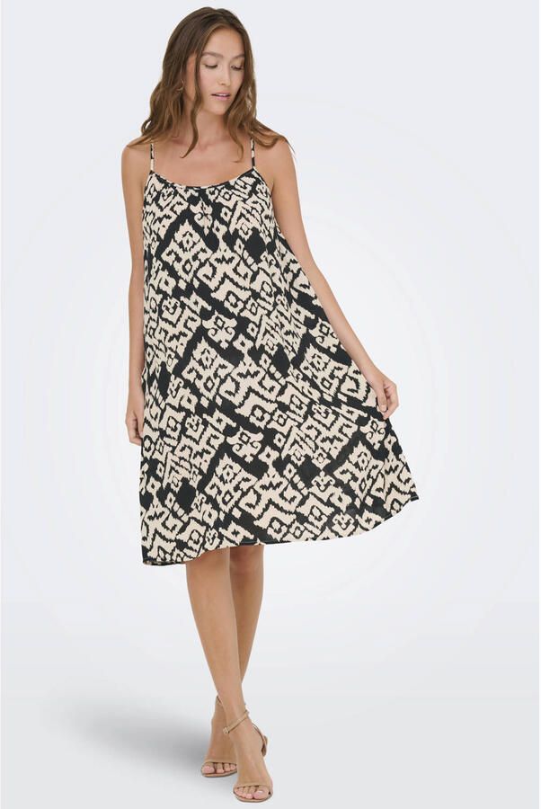 ONLY midi zomerjurk met print zwart - Foto 3