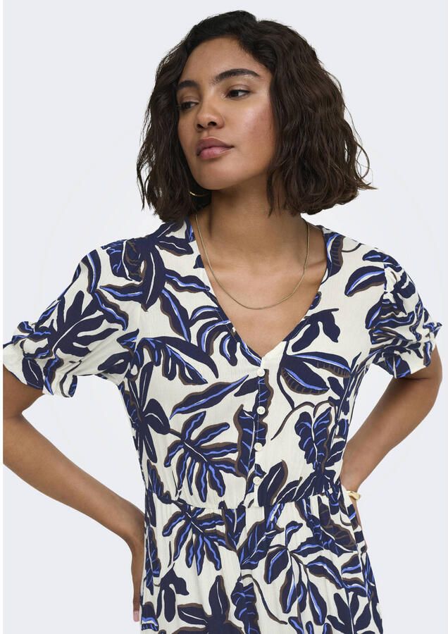 ONLY midi zomerjurk met sierknopen ecru