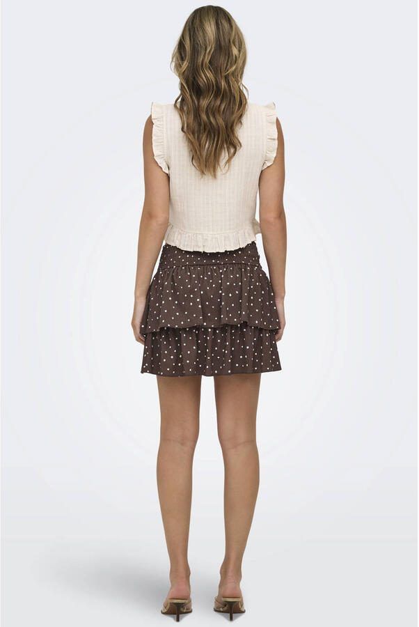 ONLY mini rok met stippen bruin - Foto 2