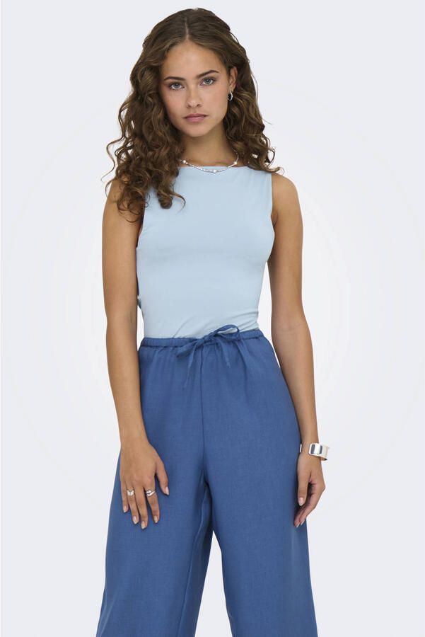 Only Chambray 2-Ways Fit Top Blauw Blue Dames