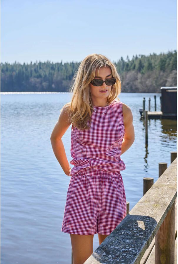 Only Top Maye Check Salsa White