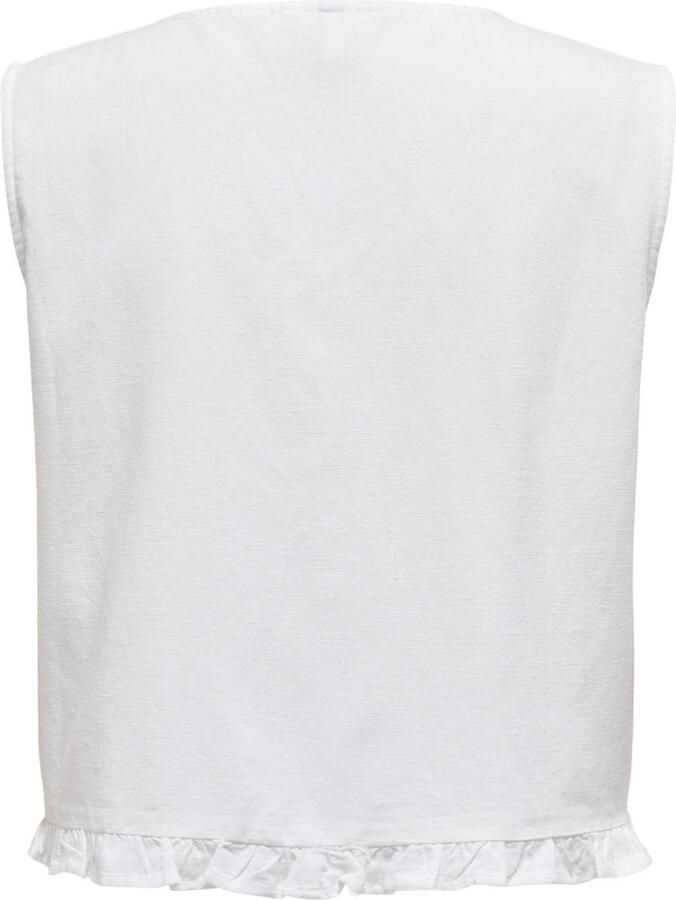 Only Regular fit linnen gilet met borduursels