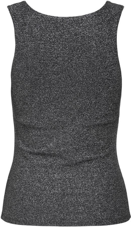 ONLY mouwloze top zilver met glitter