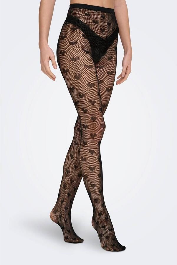 ONLY netpanty ONLSIENNA met hartjes zwart - Foto 1