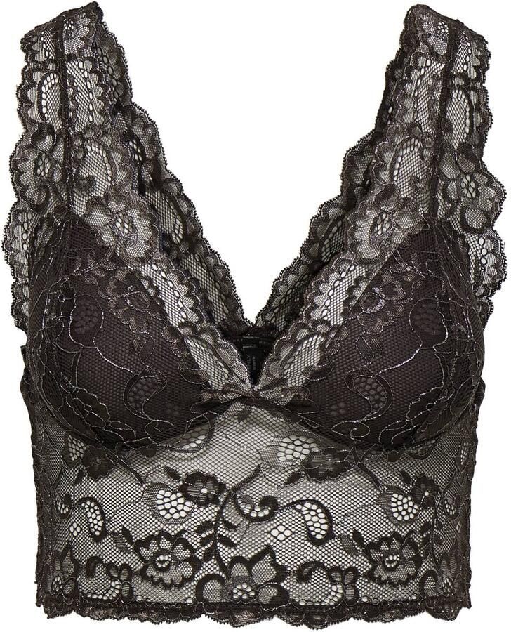ONLY niet-voorgevormde bralette zonder beugel donkerbruin